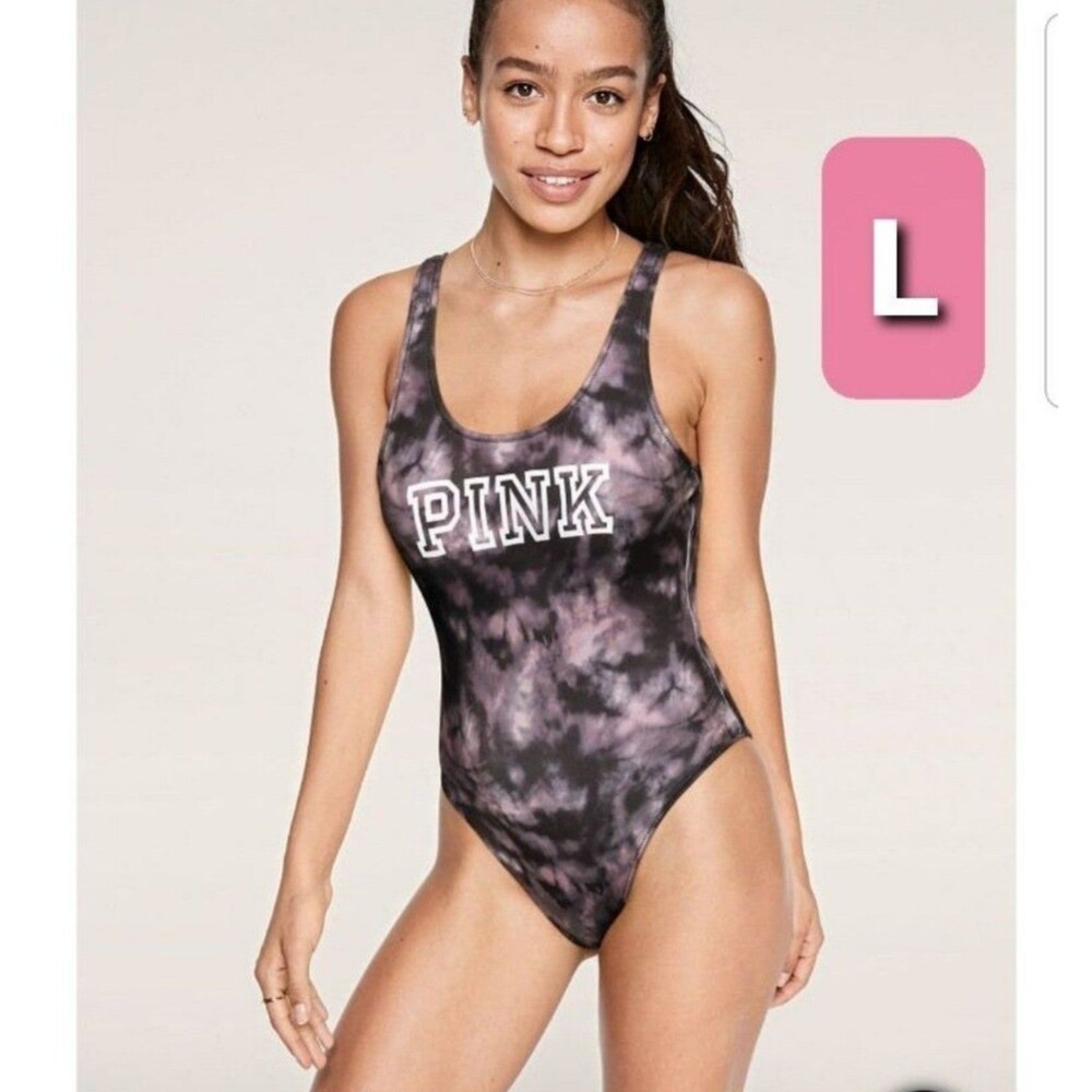 VS PINK Swimsuit black tie dye one piece Large
